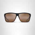 Maui Jim Men's and Women's Alenuihaha Polarized Wrap Sunglasses, Dark Brown Stripe/HCL® Bronze, Large