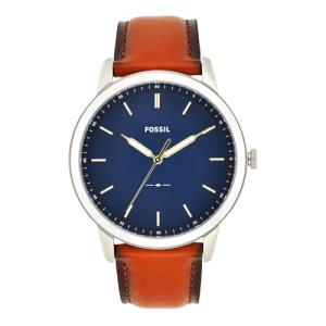 Fossil Men's Minimalist Quartz Silver and Leather Watch