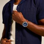 Fossil Men's Minimalist Quartz Silver and Leather Watch