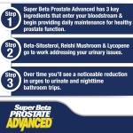 SUPER BETA PROSTATE Advanced – Reduce Bathroom Trips, Promote Sleep, Support Bladder Emptying. Prostate Supplement for Men with Beta Sitosterol, not Saw Palmetto (180 Caplets, 3-Pack)