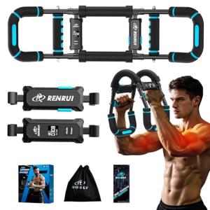 Twister Arm Trainer & Chest Workout Equipment with Digital Display - Auto Reps & Calorie Estimator, 40-120 lbs Home Gym Chest Exerciser for Men, Blue Pro
