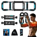 Twister Arm Trainer & Chest Workout Equipment with Digital Display - Auto Reps & Calorie Estimator, 40-120 lbs Home Gym Chest Exerciser for Men, Blue Pro