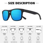 MEETSUN Polarized Sunglasses For Men Women UV Protection Square Frame Sport Fishing Driving Sunglasses (3 Pack) Black/Ice blue/Red