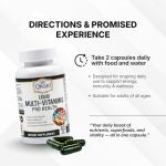 Qivaro International 60 Liquid filled Multivitamin capsules, Vitamin B-Complex, Vitamin D3, Zinc, CoQ10, Panax Ginseng, Multivitamin Minerals, Daily Mineral Support , 42-Fruit & Veggie Herbal Blend