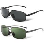 SUNGAIT Ultra Lightweight Rectangular Polarized Sunglasses Men UV400 Protection SGT458HH-QMLV-8