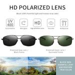 SUNGAIT Ultra Lightweight Rectangular Polarized Sunglasses Men UV400 Protection SGT458HH-QMLV-8