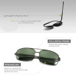 SUNGAIT Ultra Lightweight Rectangular Polarized Sunglasses Men UV400 Protection SGT458HH-QMLV-8