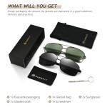 SUNGAIT Ultra Lightweight Rectangular Polarized Sunglasses Men UV400 Protection SGT458HH-QMLV-8