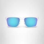 Oakley OO9448 Sylas Rectangular Sunglasses, Clear/Sapphire