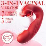 Roundhead Adult Toys for Women Today Set 10 Powerful Modes and 3 Thrusting Modes Thrusting & Games for Men and Women Realistic Waterproof Handheld Classic Wand Silent Great Gifts for Woman (Red)