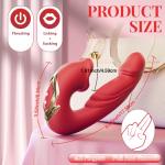 Roundhead Adult Toys for Women Today Set 10 Powerful Modes and 3 Thrusting Modes Thrusting & Games for Men and Women Realistic Waterproof Handheld Classic Wand Silent Great Gifts for Woman (Red)