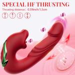 Roundhead Adult Toys for Women Today Set 10 Powerful Modes and 3 Thrusting Modes Thrusting & Games for Men and Women Realistic Waterproof Handheld Classic Wand Silent Great Gifts for Woman (Red)