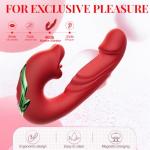 Roundhead Adult Toys for Women Today Set 10 Powerful Modes and 3 Thrusting Modes Thrusting & Games for Men and Women Realistic Waterproof Handheld Classic Wand Silent Great Gifts for Woman (Red)