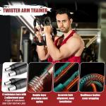 Twister Arm Trainer, 90-160 lbs Adjustable Twister Arm Chest Exerciser with 2/4 Spring & Poster for Men & Women, Detachable Power Twister Home Fitness Equipment for Enhancing Upper Body Muscle -Red