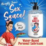 Naughty Jane's Sex Sauce Natural Lubricant for Beginners, Men, Women, & Couples. Multi-Use Lubricant and Toy Compatible. Easy to Clean, Body-Safe and Unscented. 1 Piece, Clear - 16oz.