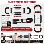 Twister Arm Trainer, 90-160 lbs Adjustable Twister Arm Chest Exerciser with 2/4 Spring & Poster for Men & Women, Detachable Power Twister Home Fitness Equipment for Enhancing Upper Body Muscle -Red