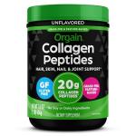 Orgain Hydrolyzed Collagen Peptides Powder For Women & Men, 20g Grass Fed Collagen, Unflavored - Hair, Skin, Nail, & Joint Support Supplement, Paleo & Keto, Non-GMO, Type I and III, 1lb