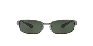 Ray-Ban Gunmetal Polarized Rectangular Sunglasses 62mm