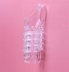 WOHUTAR ㅤReusable Sleeves 5909 Girth for Men Extender Enlarger Extension Enhancer Ball Stretch Sleeve Girth Best Gift-Transparent/2Pcs