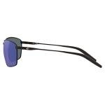 Costa Del Mar Mens Turret Rectangular Sunglasses, Matte Black/Blue Mirrored Polarized-580P, 63 mm