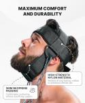 DMoose Fitness Neck Harness for Weight Lifting - Soft Padded Head & Chin Strap with 30" Heavy Duty Steel Chain - Neck Exerciser, Trainer & Strengthener to Support Injury Recovery (Black)