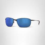 Costa Del Mar Mens Turret Rectangular Sunglasses, Matte Black/Blue Mirrored Polarized-580P, 63 mm