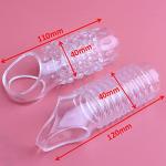 WOHUTAR ㅤReusable Sleeves 5909 Girth for Men Extender Enlarger Extension Enhancer Ball Stretch Sleeve Girth Best Gift-Transparent/2Pcs