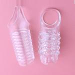 WOHUTAR ㅤReusable Sleeves 5909 Girth for Men Extender Enlarger Extension Enhancer Ball Stretch Sleeve Girth Best Gift-Transparent/2Pcs