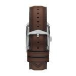 Fossil Men's Watch, Carraway Quartz Stainless Steel Three-Hand Leather Watch for Men, Color: Silver, Brown