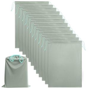 Weewooday 12 Pcs Satin Adult Toy Bags with Drawstring Silk Adult Game Toy Storage Multi Purpose Foldable Pouch Lightweight Gift Organizer for Women Men(Light Green,15.75 x 11.81 Inch)