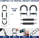 Twister Arm Trainer, 40-100lb Adjustable Chest Workout Equipment, Arm Trainer, Twister Arm Trainer, Portable Power Twister Bar, Detachable Design Fitness Anywhere (RED)