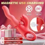 2025 New Portable Vibrador with 10-Function Rechargeable Handheld Mini Vibrateir for Women Men Couples Today Adult Panties Vibrate Panties Controller for Her S (Red)