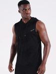 NELEUS Men's Workout Tank Tops Sleeveless Running Shirts with Hoodie,5098,3 Pack,Black/Black/Black,3XL