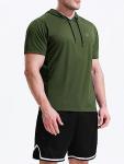 NELEUS Men's Running Shirt Mesh Workout Athletic Shirts with Hoods,5084,3 Pack,Black/Grey/Olive Green,US M,EU L