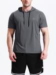 NELEUS Men's Running Shirt Mesh Workout Athletic Shirts with Hoods,5084,3 Pack,Black/Grey/Olive Green,US M,EU L