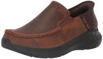 Skechers Mens Parson - Oswin Slip-in Moccasin, Brown, 9 US