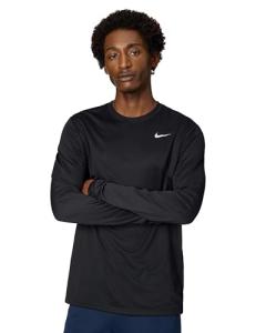 Nike Men's Dri-Fit Legend Long-Sleeve Fitness Top, Black/Matte Silver, 2XL