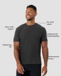 INTO THE AM Athletic Workout Shirts for Men Fitted Gym Sports Running Fitness Dry Fit Logo Tees (Charcoal, X-Large)