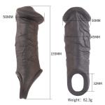 WOHUTAR ㅤNew Hollow Reusable Sleeves Girth 70605 for Men Extender Enlarger Extension Cook Enhancer Ball Stretch Sleeve Girth Best Gift -1282/Black