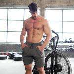 ZENWILL Mens 2 Pack Zip Gym Athletic Shorts, 7" Workout Running Fitness Cotton Training Shorts for Men with Zip Pockets(Black/Light Grey,Medium)