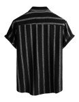 VATPAVE Men's Summer Striped Button Down Hawaiian Shirt