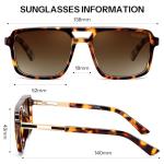 FEISEDY Retro Aviator Polarized Sunglasses for Men Women,Trendy Rectangle Womens Mens UV400 Driving Sun Glasses B0377