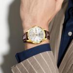 OLEVS Men Watch Brown Leather Automatic Watches for Men Luxury Dress Men's Watch with Date Waterproof Large Face Self Winding Gold Watches for Man