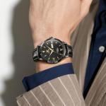 OLEVS Black Watches for Men Leather Automatic Luxury Men's Watch with Date Mens Dress Watch Mechanical Stainless Steel Waterproof Big Face Self Winding no Battery Men's Wrist Watches