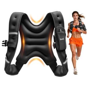 Renoj Weighted Vest for Women Men: Available in 6lb/8lb/10lb/11lb/12lb/14lb/16lb/20lb Fixed Weights for Walking, Running, Training, Exercise, Weight Loss - With Reflective Strips and Storage Pocket