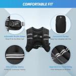 ZELUS Weighted Vest, 6lb/8lb/12lb/16lb/20lb/25lb/30lb Weight Vest with Reflective Stripe for Workout, Strength Training, Running, Fitness, Muscle Building, Weight Loss, Weightlifting, Black(25 lb)