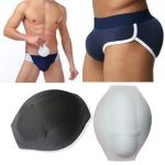 Generic 2PC Sexy Men's Sponge Pouch Pad Cushion Underwear 3D Cup Bulge Enhancer for Man Swimwear Swimsuit Briefs Protective Sponge Pad(White)