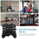 ZELUS Weighted Vest, 6lb/8lb/12lb/16lb/20lb/25lb/30lb Weight Vest with Reflective Stripe for Workout, Strength Training, Running, Fitness, Muscle Building, Weight Loss, Weightlifting, Black(25 lb)