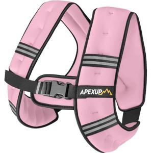 APEXUP 10lbs Weighted Vest Men Women, Weight Vest for Women Workout Equipment for Strength Training Running (Pastel Pink)