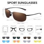 JIM HALO Sport Sunglasses for Men Women TR90 Rimless Frame for Running Fishing Cycling Driving Brown
